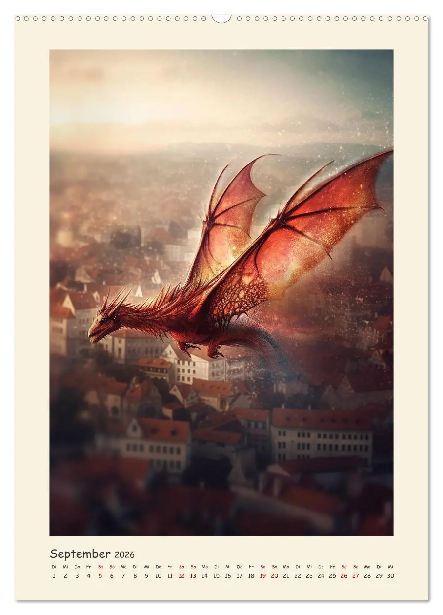 Bild: 9783516303544 | Malerische Drachen (Wandkalender 2026 DIN A2 hoch), CALVENDO...