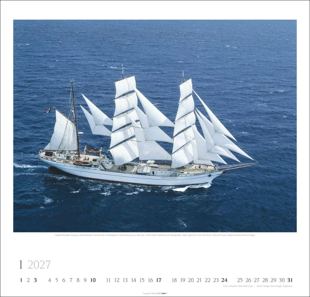 Bild: 9783839903544 | Tall Ships Kalender 2027 | Weingarten | Kalender | Spiralbindung
