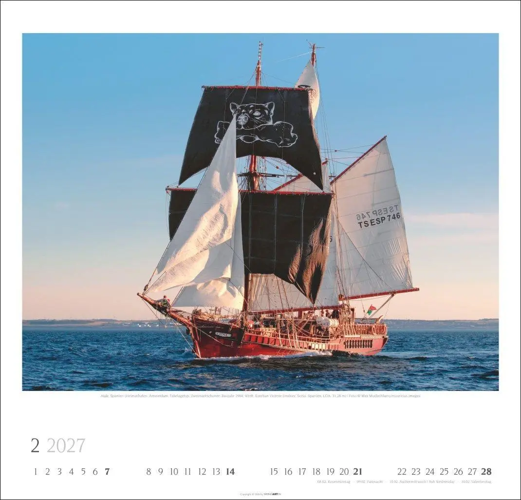 Bild: 9783839903544 | Tall Ships Kalender 2027 | Weingarten | Kalender | Spiralbindung