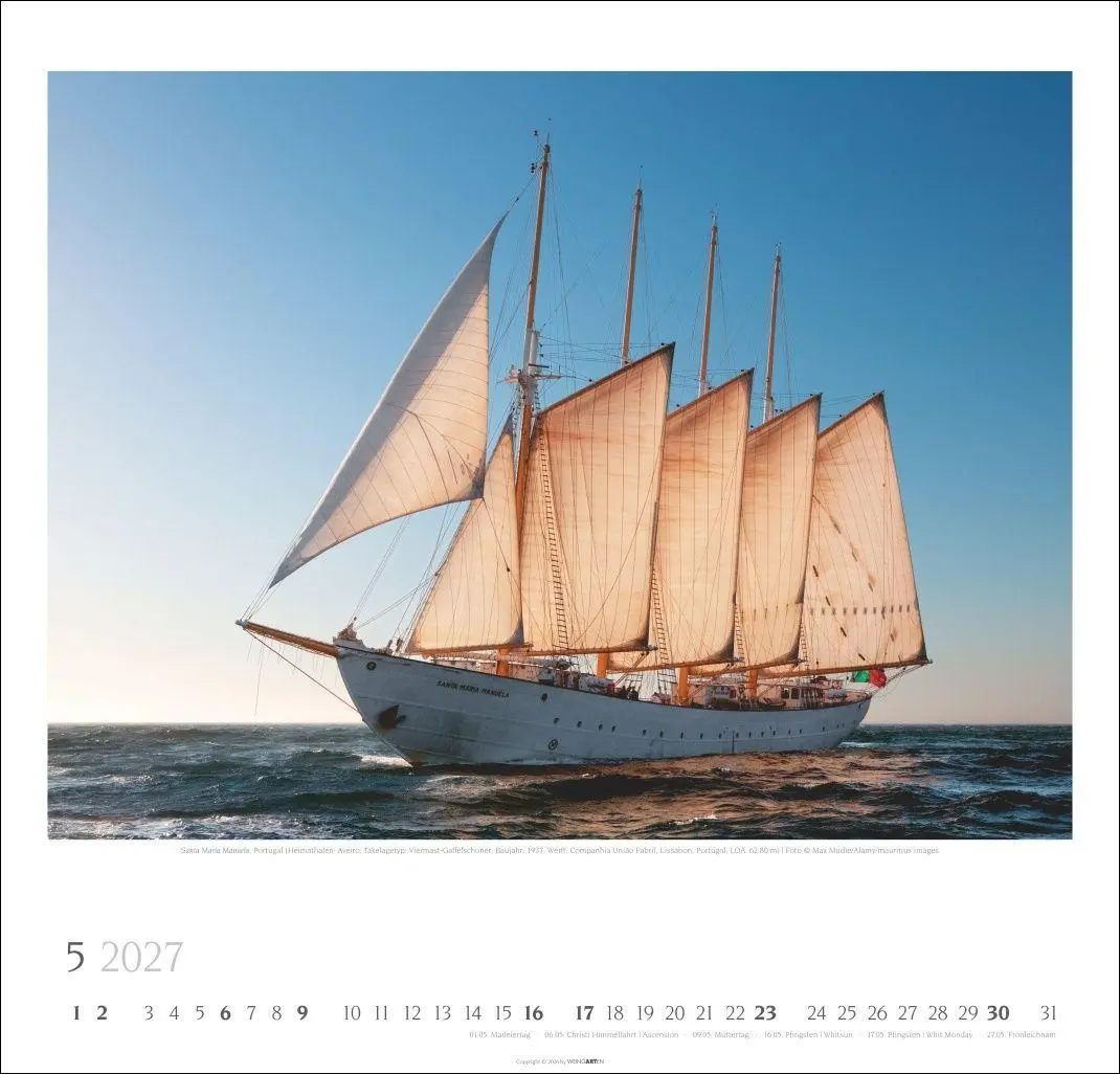 Bild: 9783839903544 | Tall Ships Kalender 2027 | Weingarten | Kalender | Spiralbindung