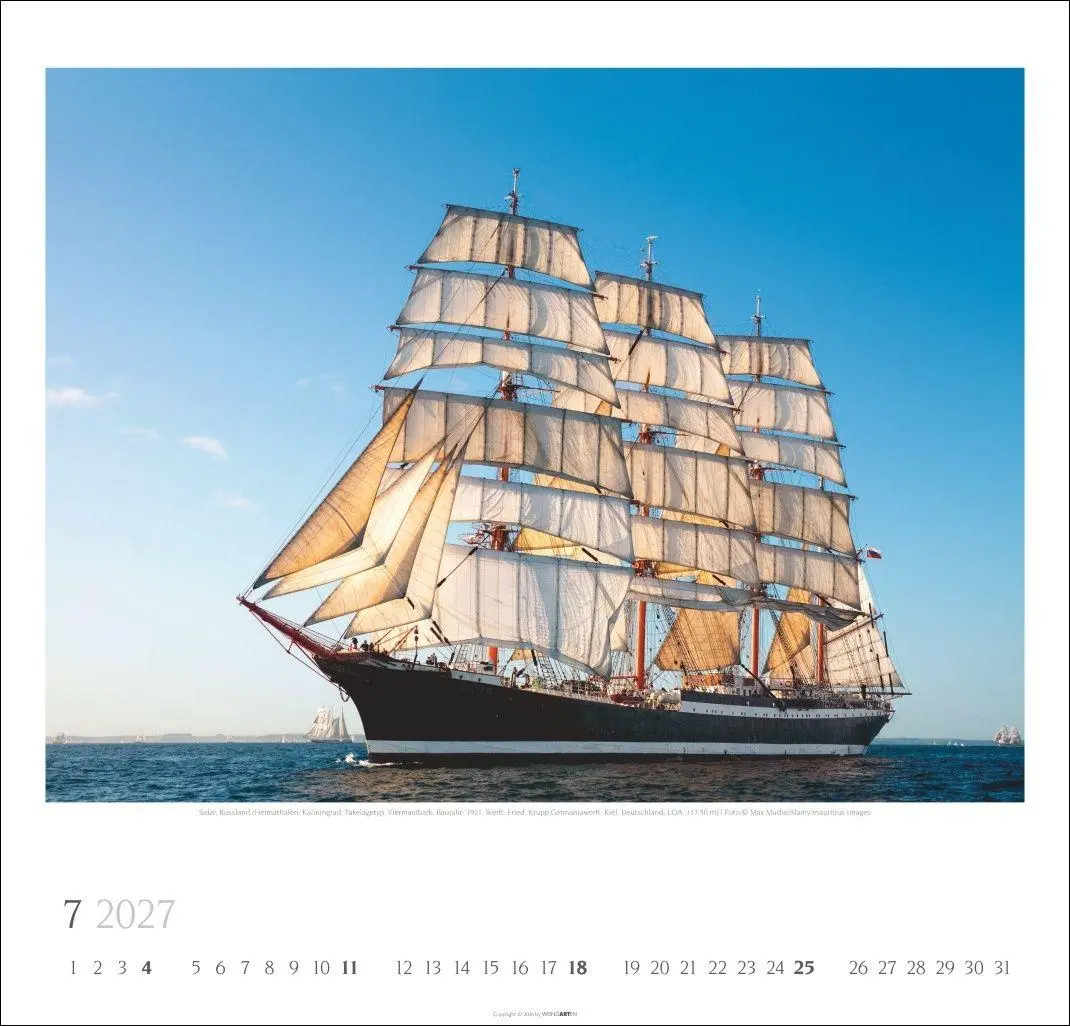 Bild: 9783839903544 | Tall Ships Kalender 2027 | Weingarten | Kalender | Spiralbindung
