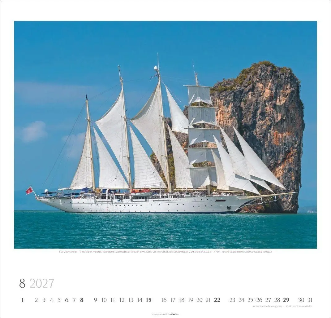 Bild: 9783839903544 | Tall Ships Kalender 2027 | Weingarten | Kalender | Spiralbindung