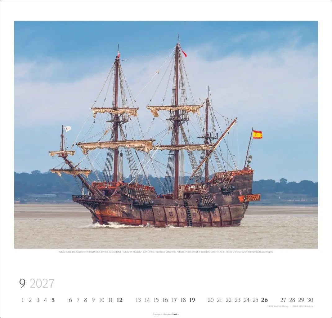 Bild: 9783839903544 | Tall Ships Kalender 2027 | Weingarten | Kalender | Spiralbindung
