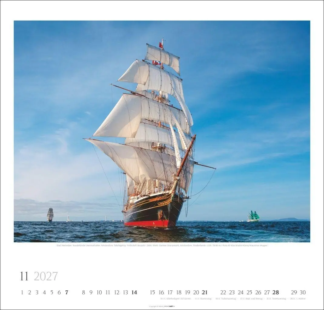 Bild: 9783839903544 | Tall Ships Kalender 2027 | Weingarten | Kalender | Spiralbindung