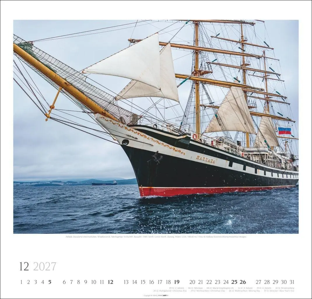 Bild: 9783839903544 | Tall Ships Kalender 2027 | Weingarten | Kalender | Spiralbindung