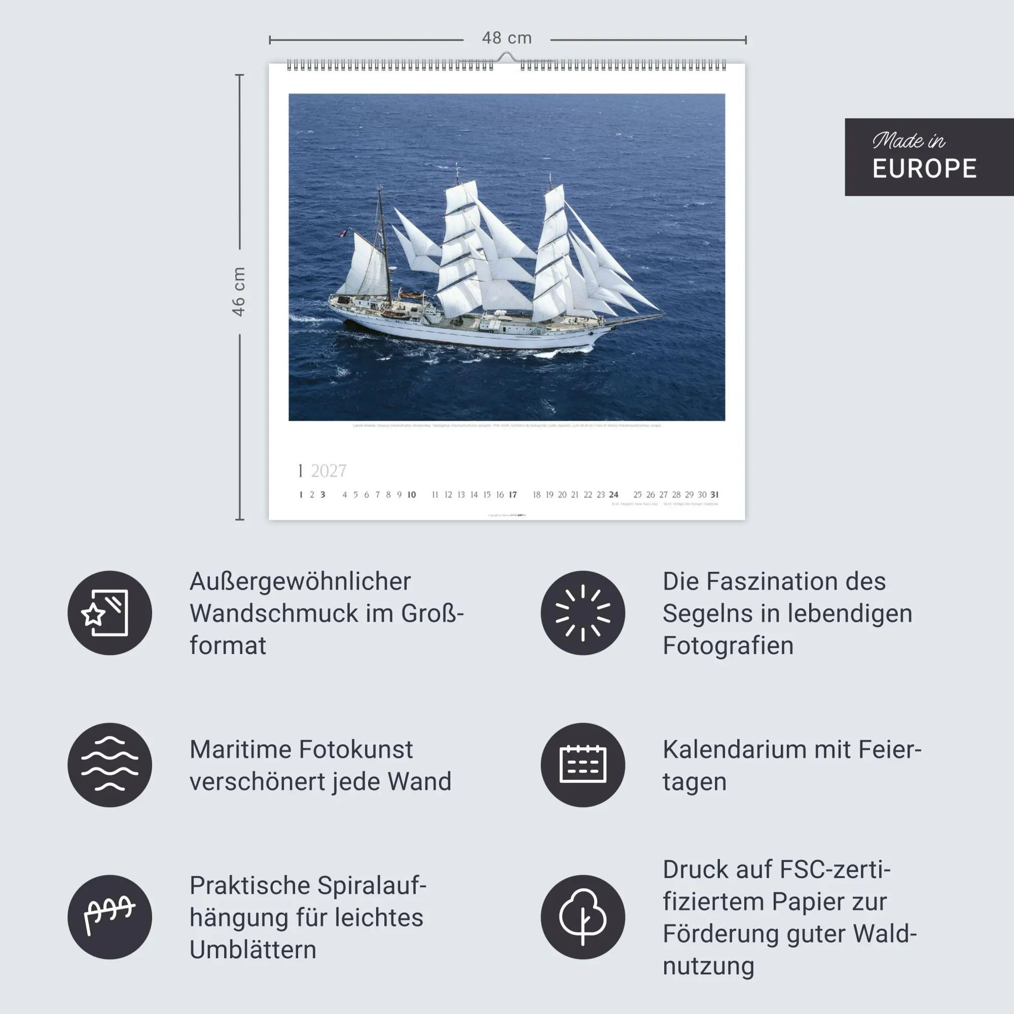 Bild: 9783839903544 | Tall Ships Kalender 2027 | Weingarten | Kalender | Spiralbindung