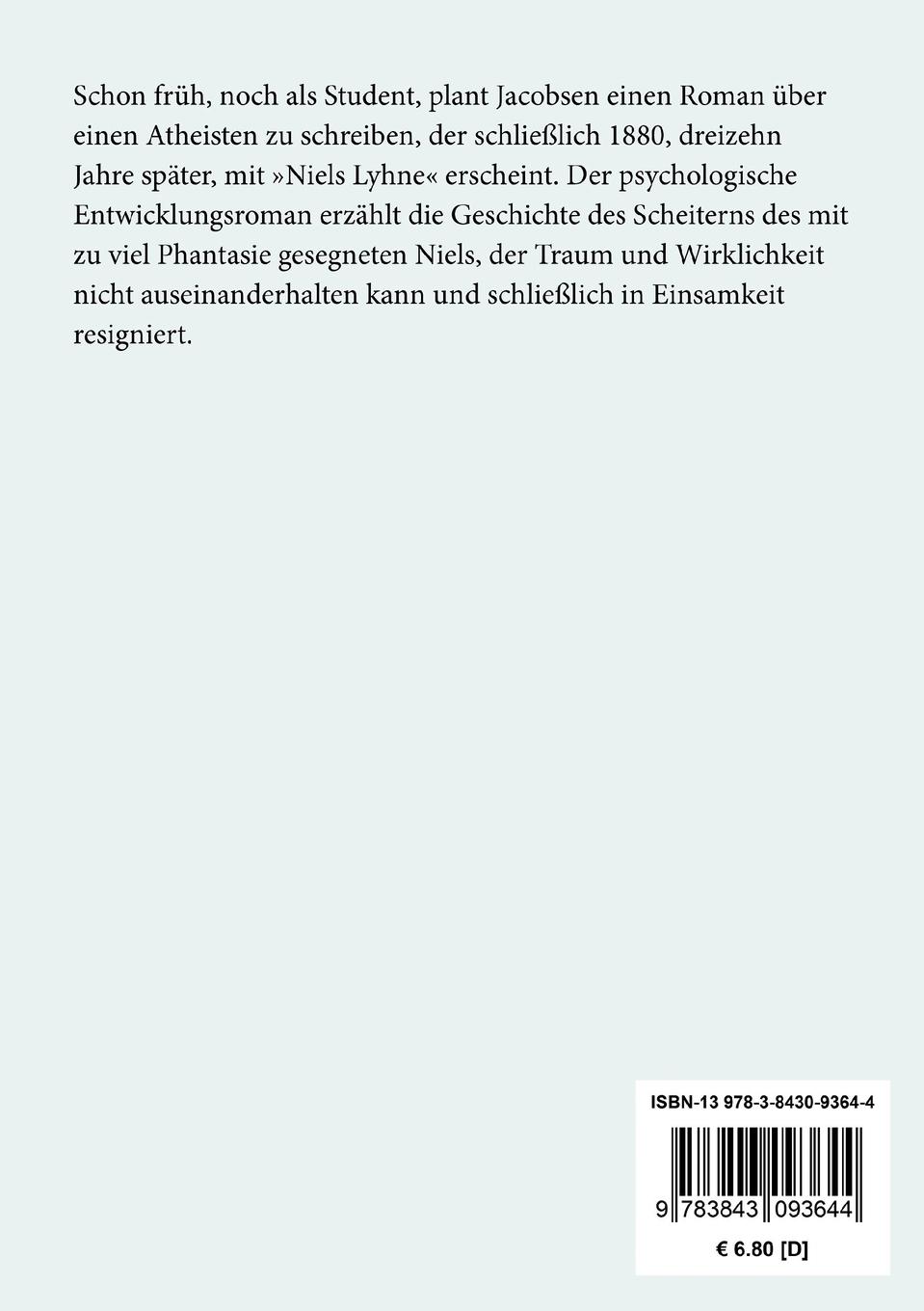 Rückseite: 9783843093644 | Niels Lyhne | Jens Peter Jacobsen | Taschenbuch | 180 S. | Deutsch