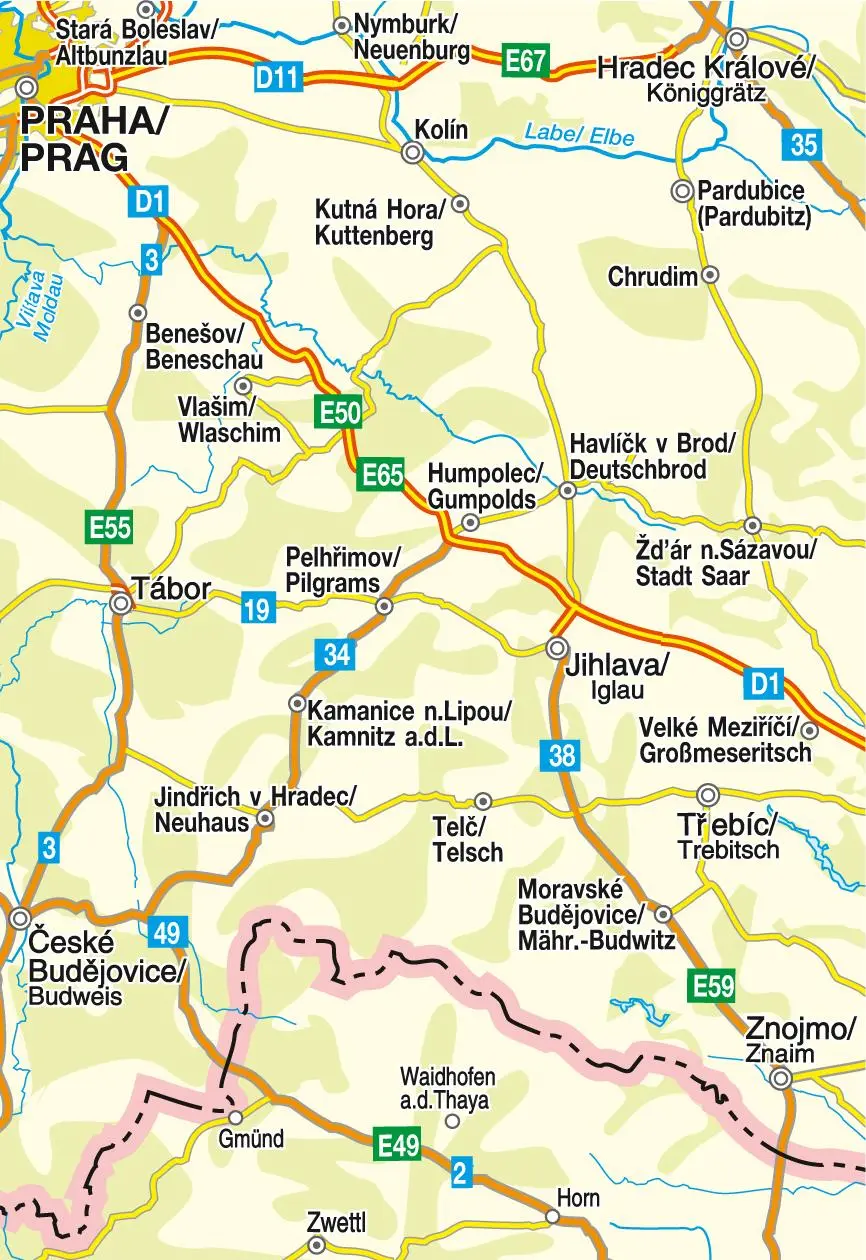 Bild: 9783931103644 | Tschechien - Straßenkarte Mittelboehmen 1 : 200 000 | Prag-Iglau-Znaim