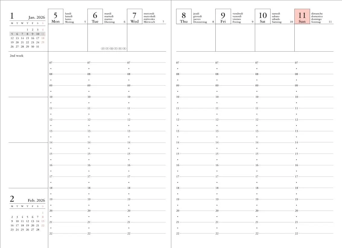 Bild: 4550045143744 | MARK'S 2025/26 Taschenkalender, A6 Colors // Mint | MARK'S Inc. | Buch
