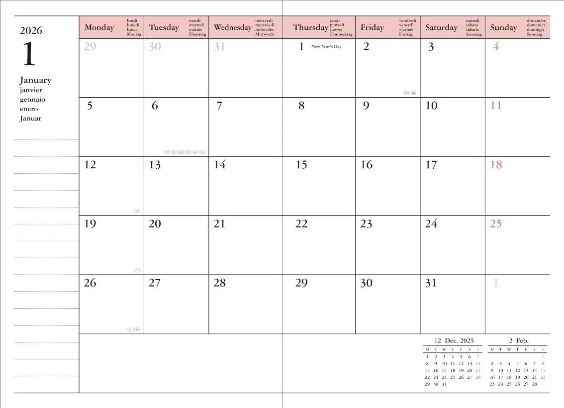 Bild: 4550045143744 | MARK'S 2025/26 Taschenkalender, A6 Colors // Mint | MARK'S Inc. | Buch