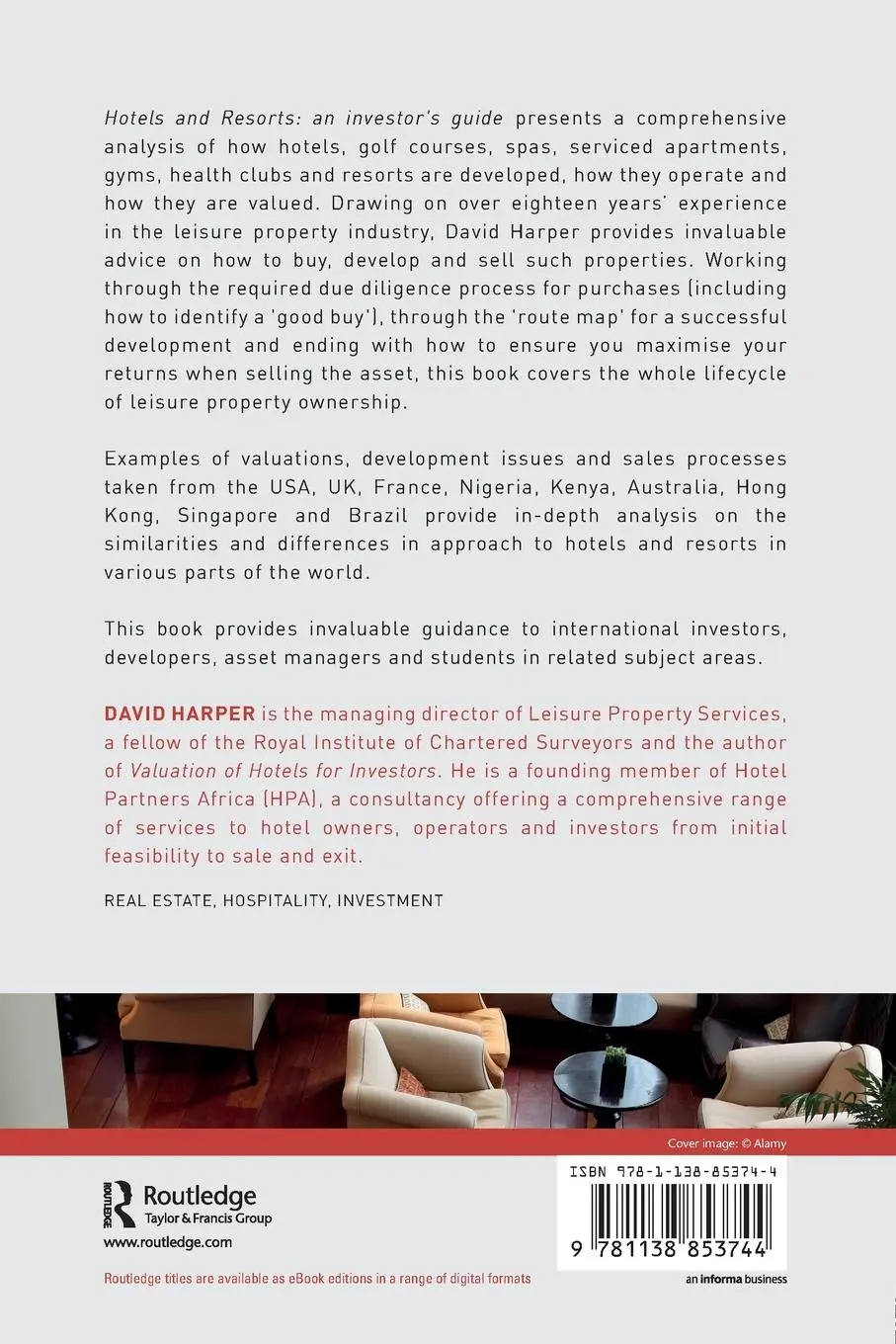 Rückseite: 9781138853744 | Hotels and Resorts | An investor's guide | David Harper | Taschenbuch