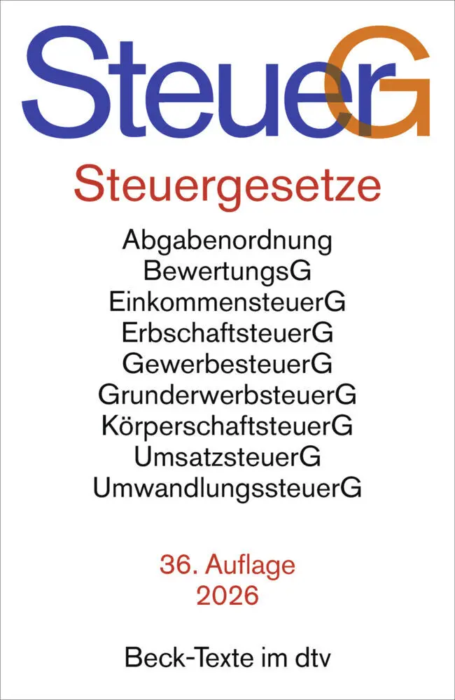 Cover: 9783423533744 | Steuergesetze. SteuerG | Taschenbuch | Beck-Texte im dtv | 1840 S.