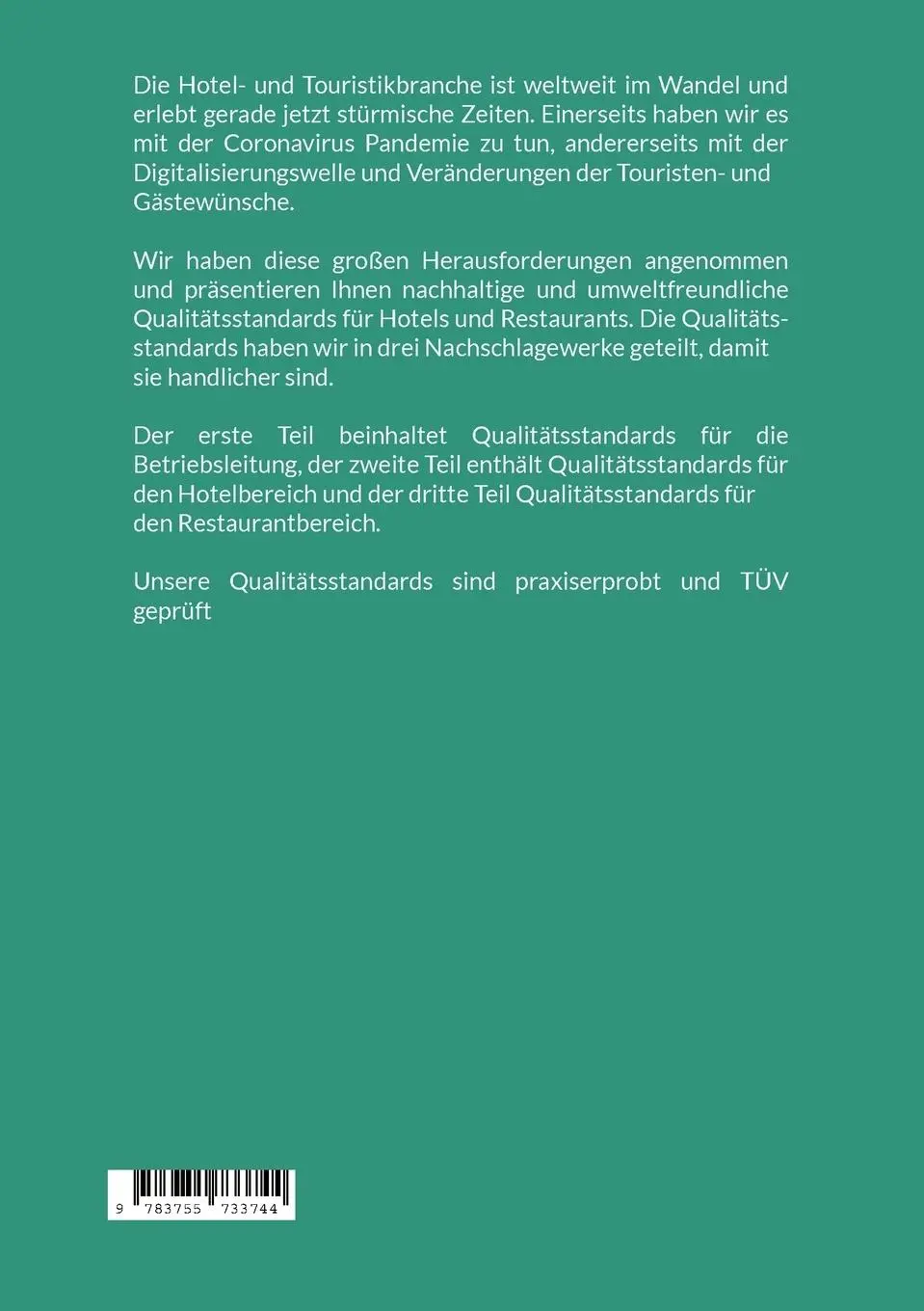 Rückseite: 9783755733744 | Nachhaltige und umweltfreundliche Qualitätsstandards für Hotels und...