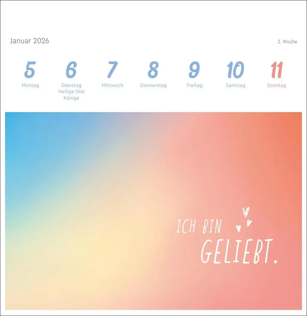 Bild: 9783756413744 | Ich bin einzigartig und wertvoll Premium-Postkartenkalender2026 -...