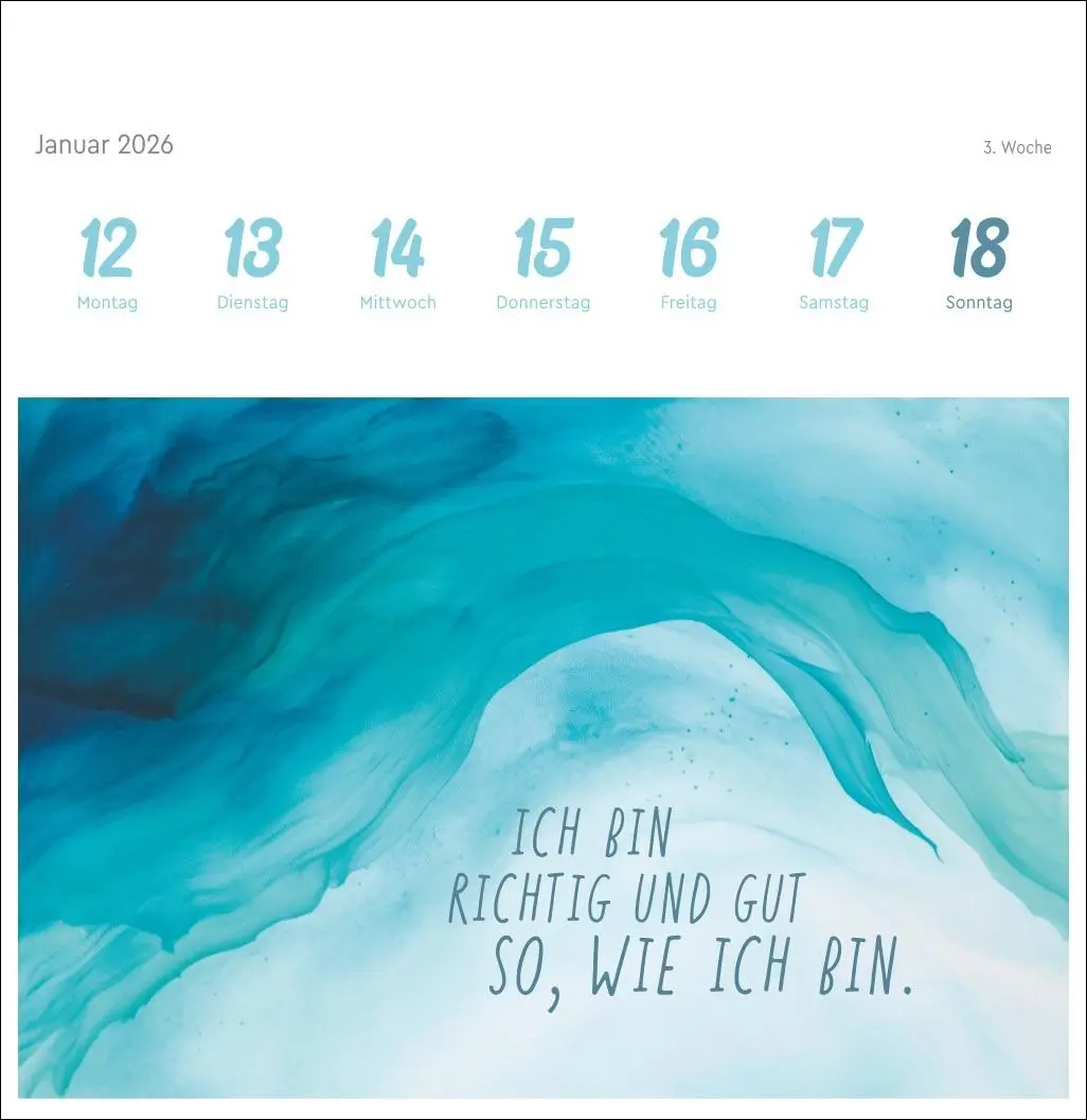 Bild: 9783756413744 | Ich bin einzigartig und wertvoll Premium-Postkartenkalender2026 -...