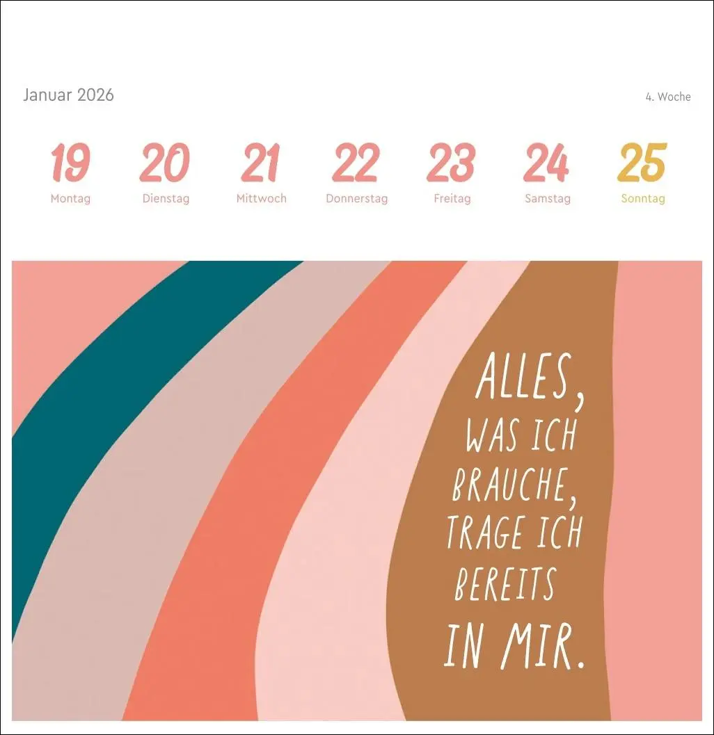 Bild: 9783756413744 | Ich bin einzigartig und wertvoll Premium-Postkartenkalender2026 -...