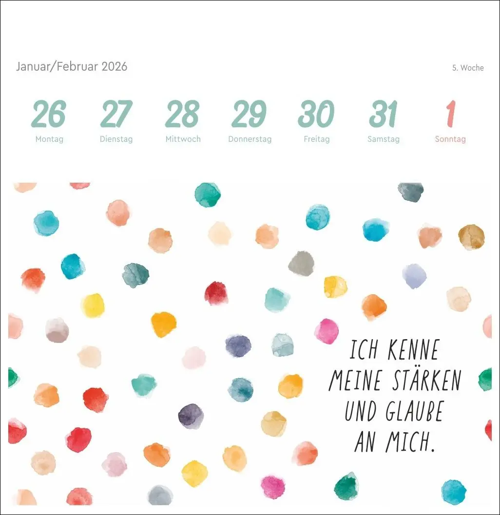 Bild: 9783756413744 | Ich bin einzigartig und wertvoll Premium-Postkartenkalender2026 -...