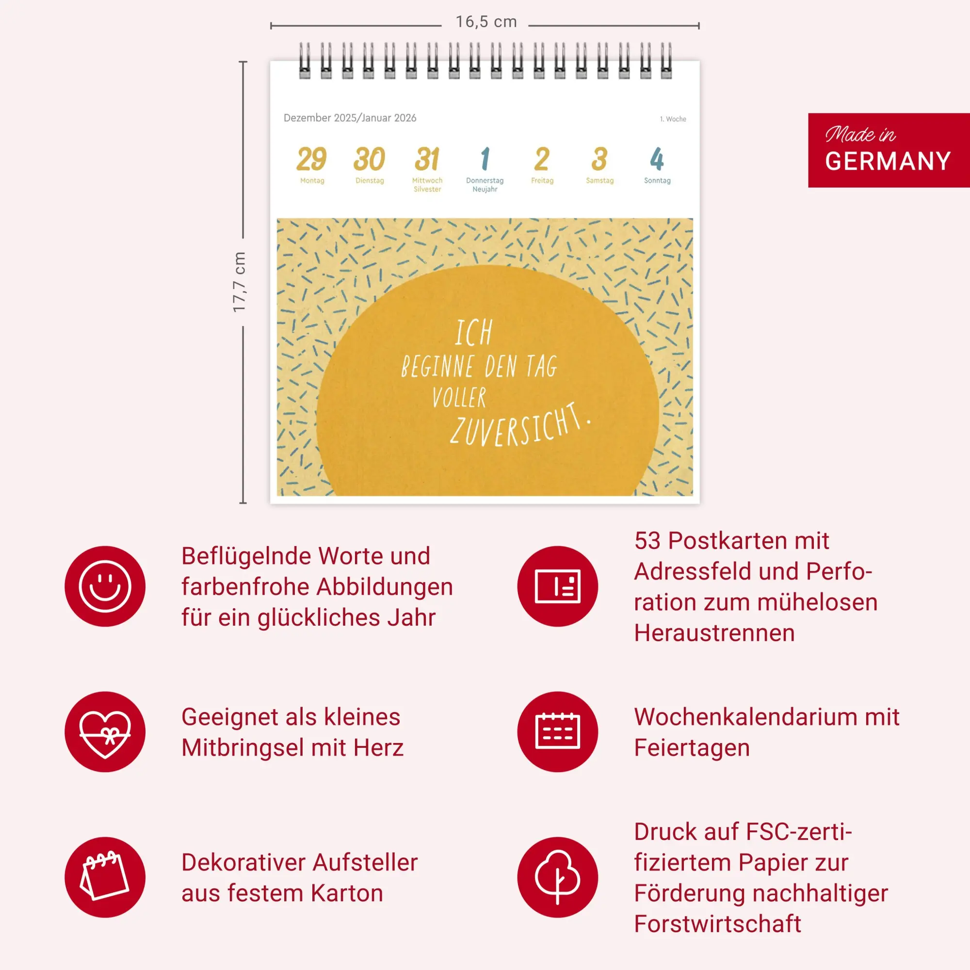 Bild: 9783756413744 | Ich bin einzigartig und wertvoll Premium-Postkartenkalender2026 -...