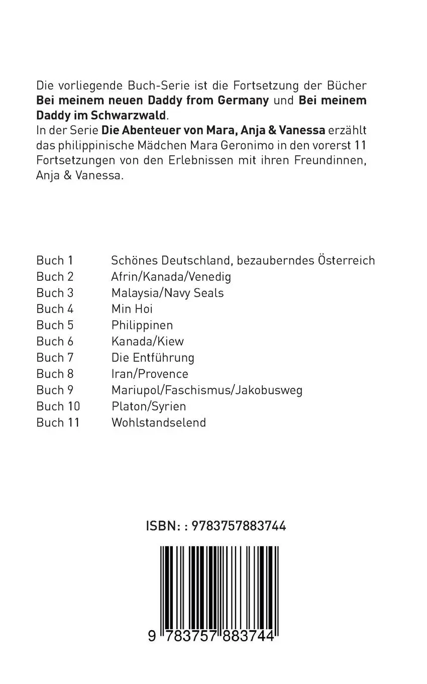 Rückseite: 9783757883744 | Die Abenteuer von Mara, Anja und Vanessa | Philippinen | Hartmann