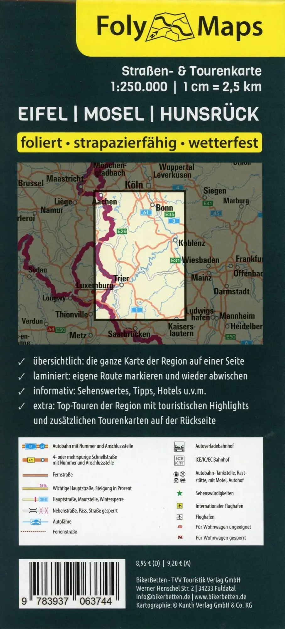 Bild: 9783937063744 | FolyMaps Eifel Mosel Hunsrück 1:250 000 | Straßen- und Tourenkarte