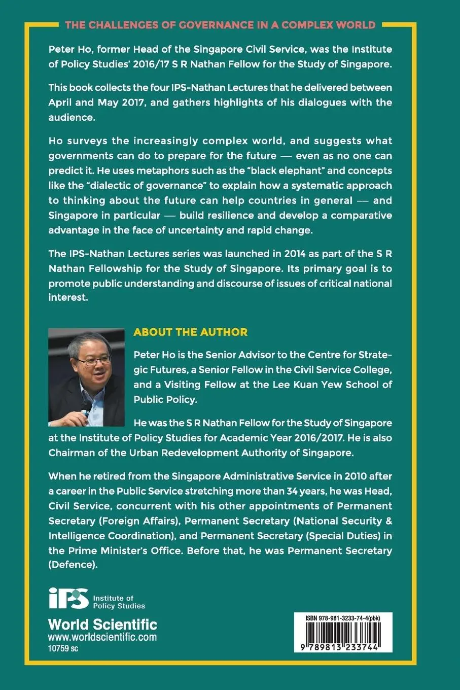 Rückseite: 9789813233744 | CHALLENGES OF GOVERNANCE IN A COMPLEX WORLD, THE | Peter Ho | Buch