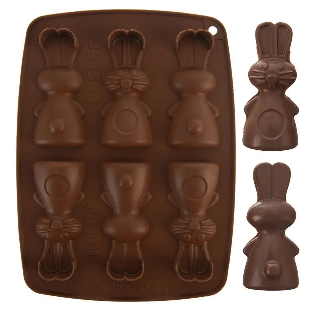 Braune Hasen-Silikonform für Kekse und Pralinen