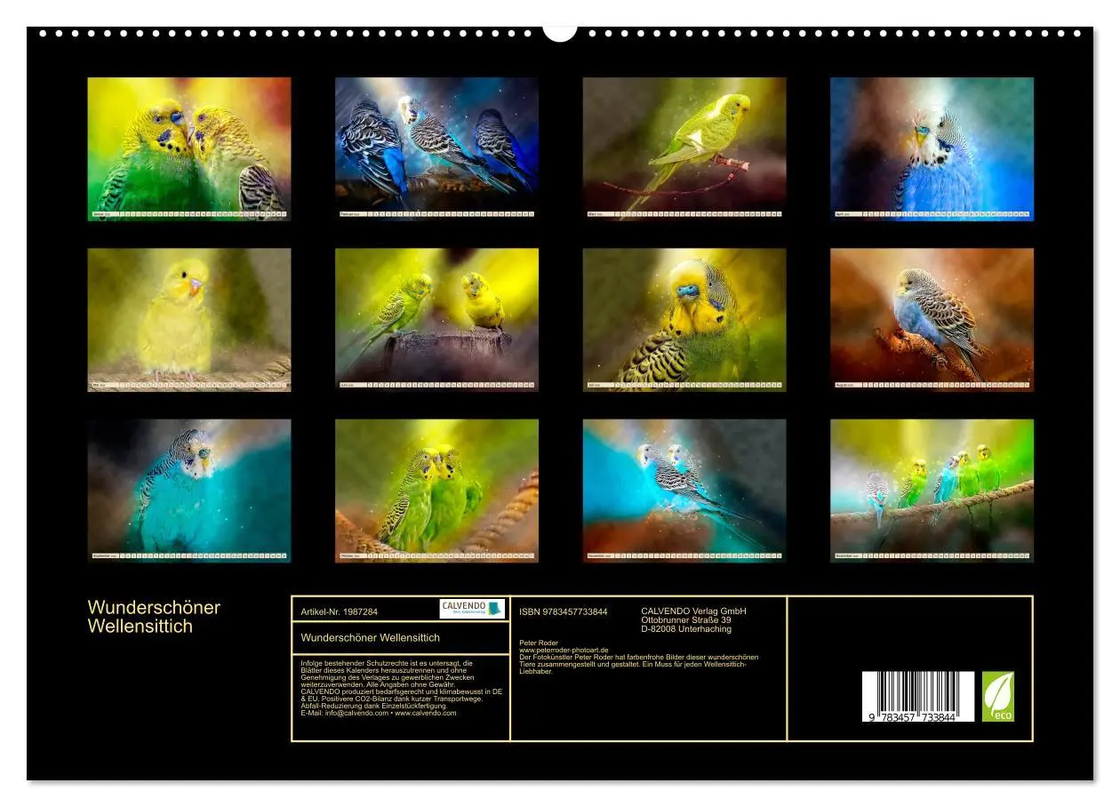 Bild: 9783457733844 | Wunderschöner Wellensittich (hochwertiger Premium Wandkalender 2026...