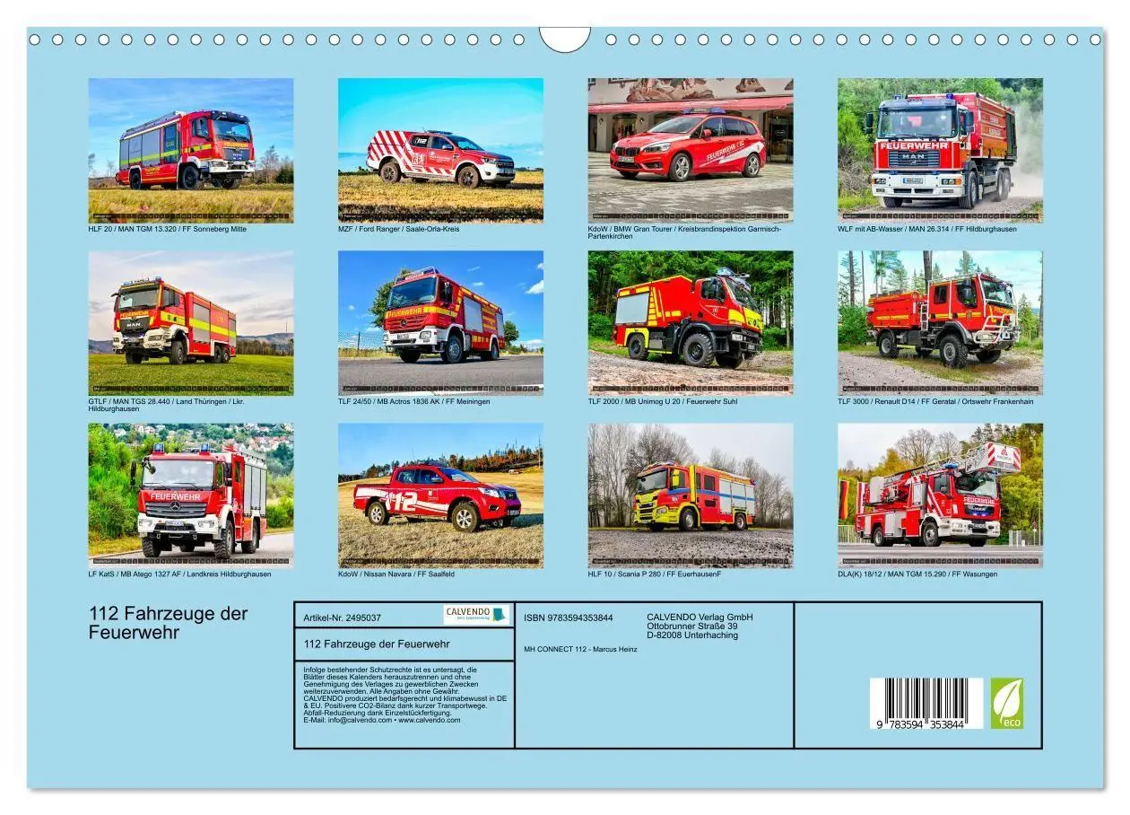 Bild: 9783594353844 | 112 Fahrzeuge der Feuerwehr (Wandkalender 2027 DIN A3 quer),...