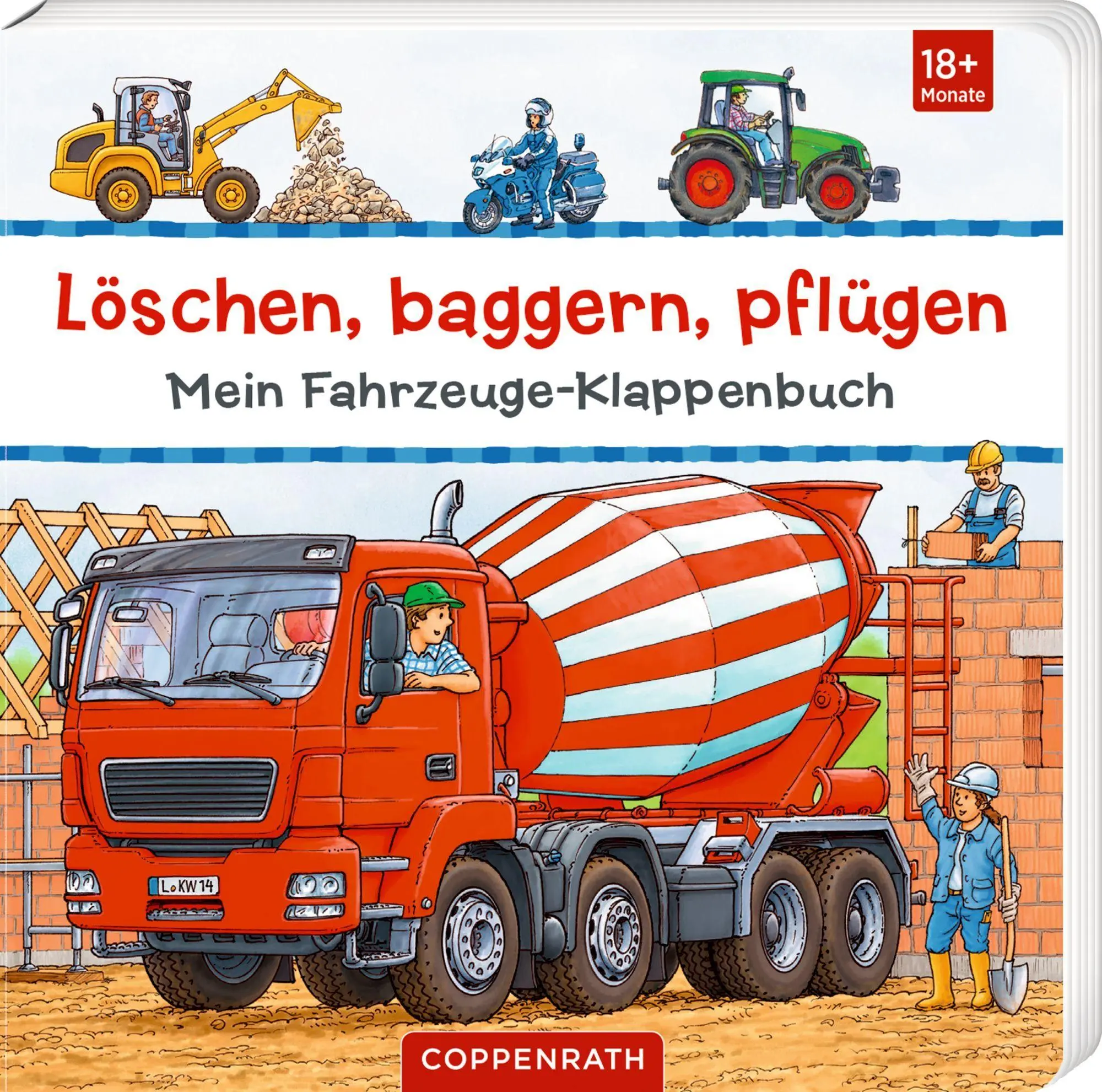 Cover: 9783649653844 | Löschen, baggern, pflügen: Mein Fahrzeuge-Klappenbuch | Stefan Seidel