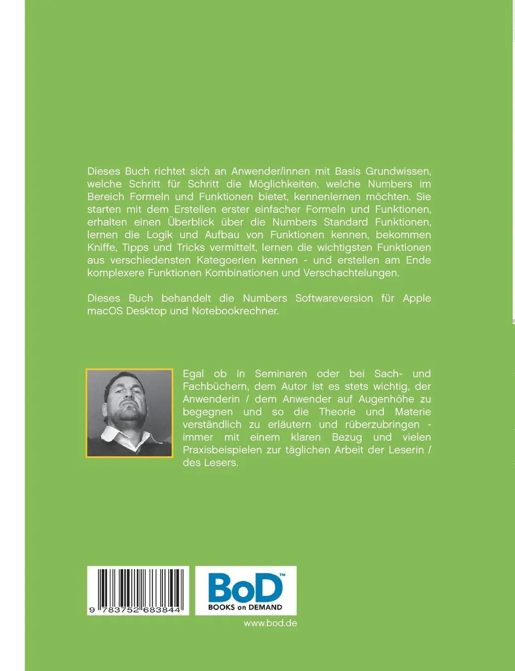 Rückseite: 9783752683844 | Apple Numbers Formeln und Funktionen | Grundlagen | Jörg Weiss | Buch