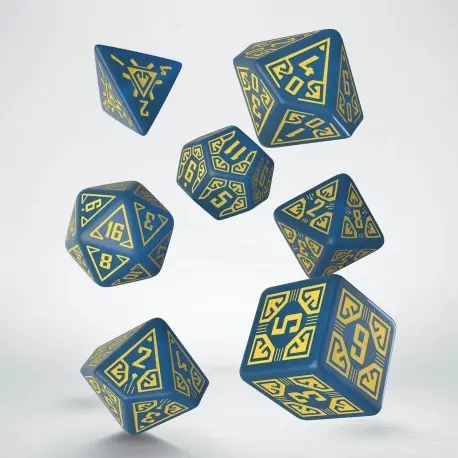 Cover: 5907699493944 | Arcade Blue &amp; yellow Dice Set | QWOARC1E | Q-Workshop