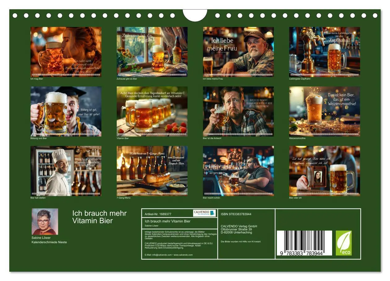 Bild: 9783383783944 | Ich brauch mehr Vitamin Bier (Wandkalender 2025 DIN A4 quer),...