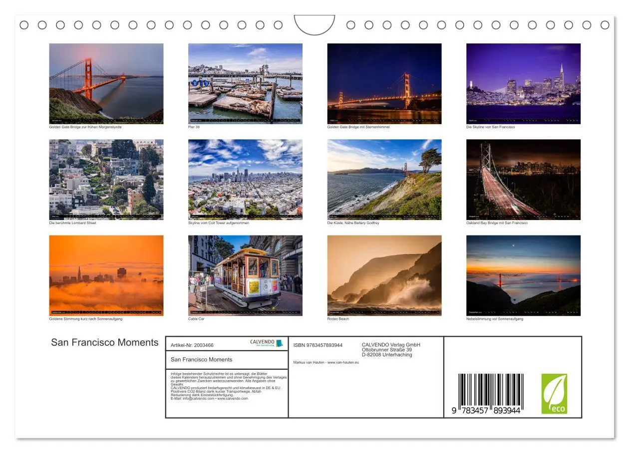 Bild: 9783457893944 | San Francisco Moments (Wandkalender 2026 DIN A4 quer), CALVENDO...