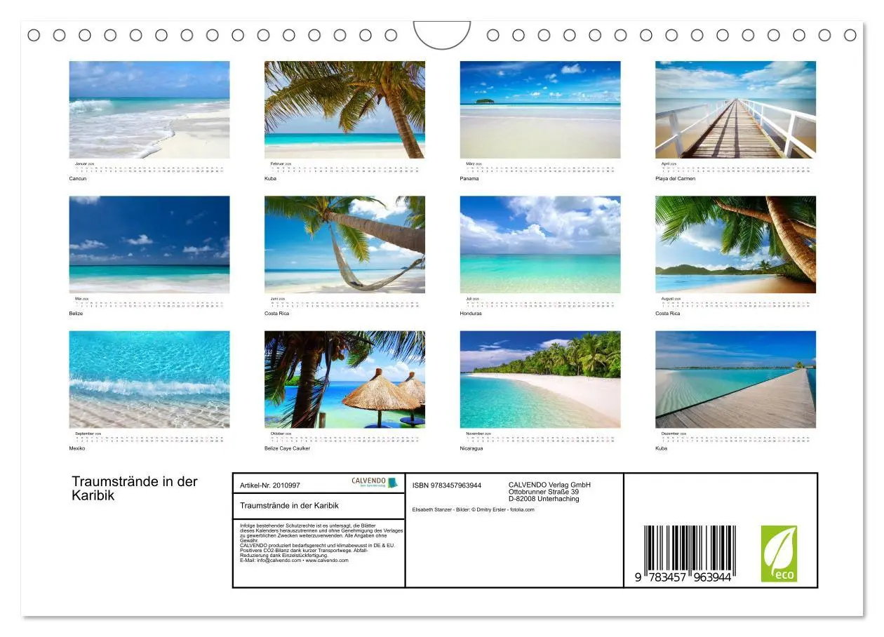 Bild: 9783457963944 | Traumstrände in der Karibik (Wandkalender 2026 DIN A4 quer),...