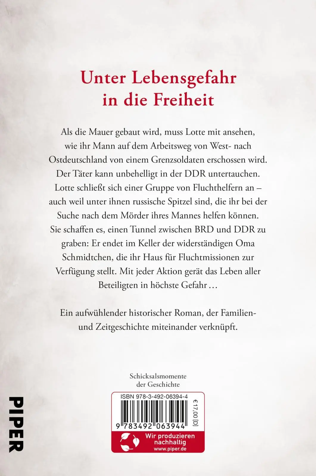 Rückseite: 9783492063944 | Tunnel der Mutigen | Christian Hardinghaus | Taschenbuch | 400 S.