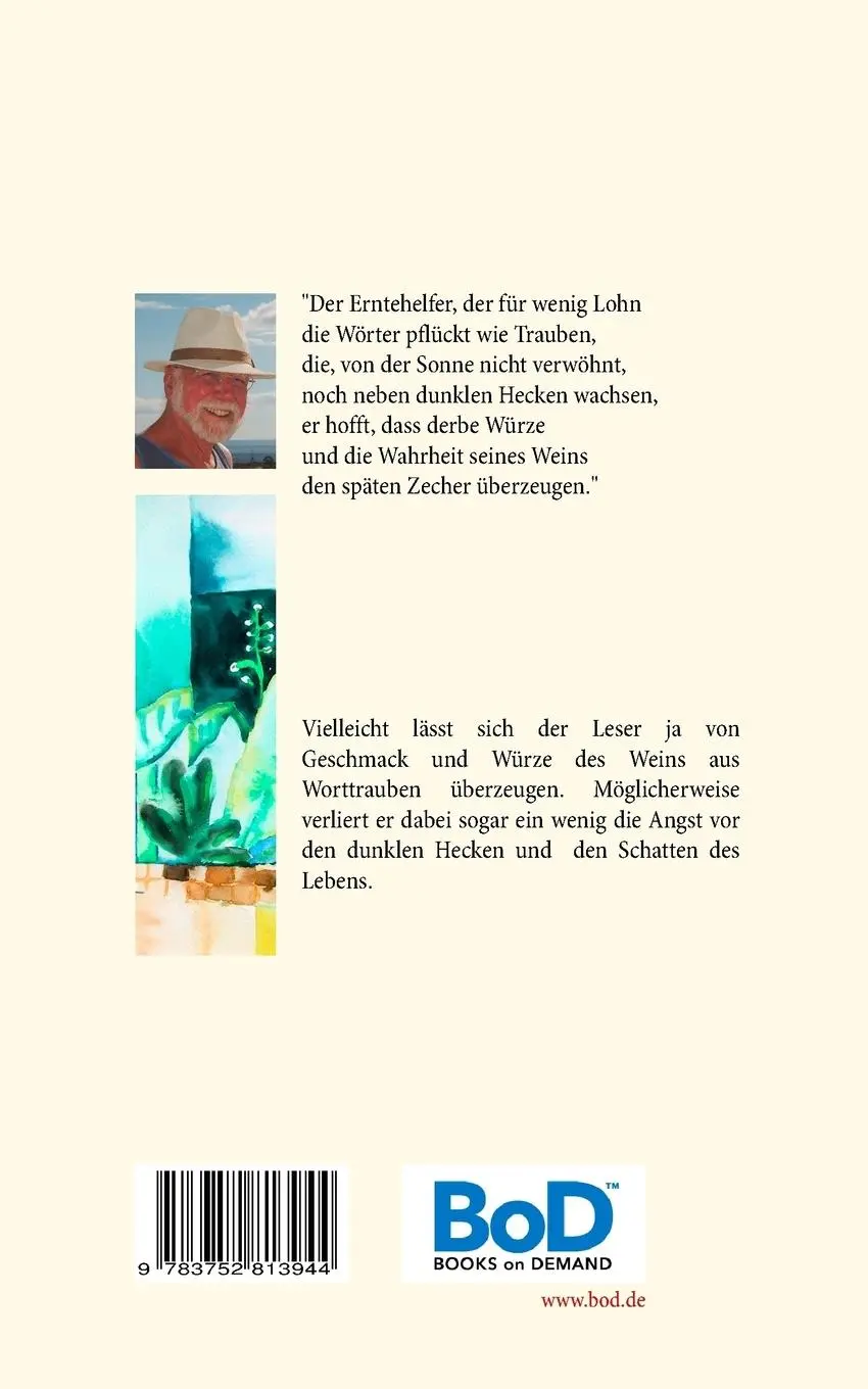Rückseite: 9783752813944 | Spätlese im Halbschatten | Gedichte von 2007 bis 2008 | Müller | Buch