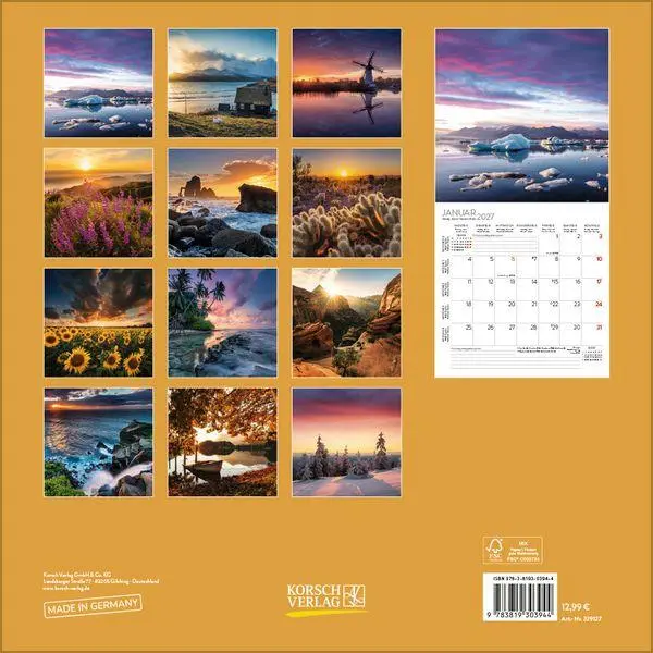 Bild: 9783819303944 | Sunsets 2027 | Verlag Korsch | Kalender | 13 S. | Deutsch | 2027