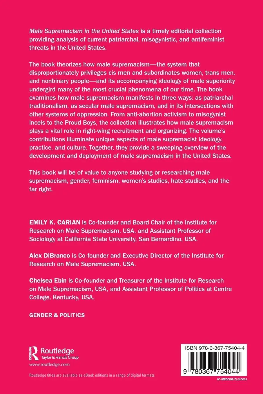 Rückseite: 9780367754044 | Male Supremacism in the United States | Emily K. Carian (u. a.) | Buch