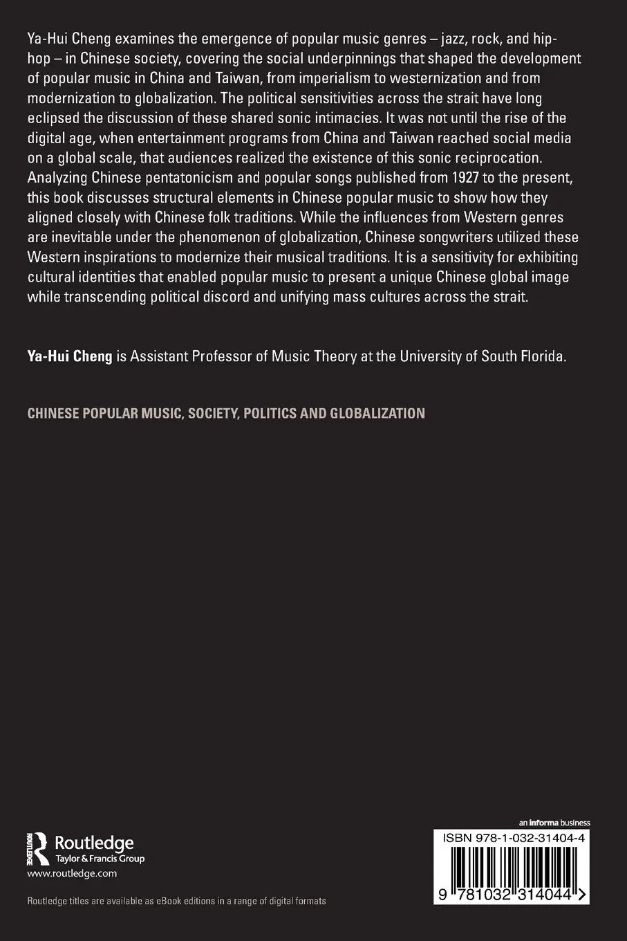Rückseite: 9781032314044 | The Evolution of Chinese Popular Music | Ya-Hui Cheng | Taschenbuch