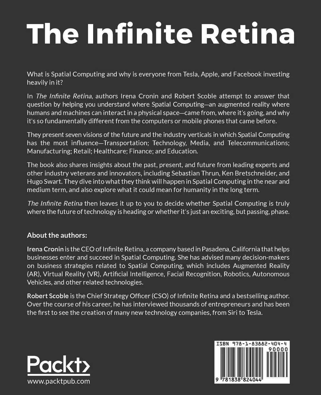 Rückseite: 9781838824044 | The Infinite Retina | Irena Cronin (u. a.) | Taschenbuch | Englisch