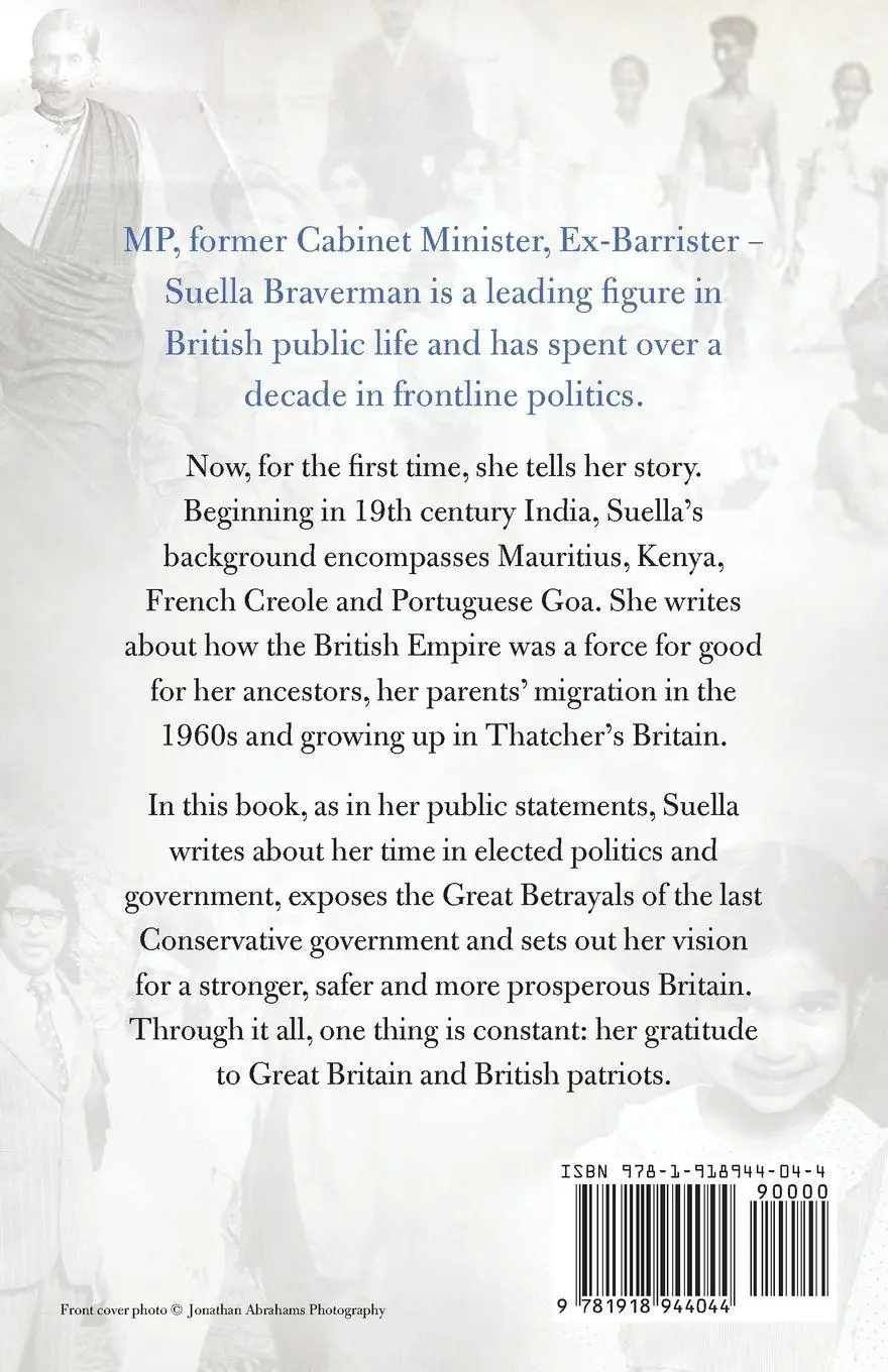 Rückseite: 9781918944044 | Patriot | Empire, betrayal, and hope | Suella Braverman | Taschenbuch