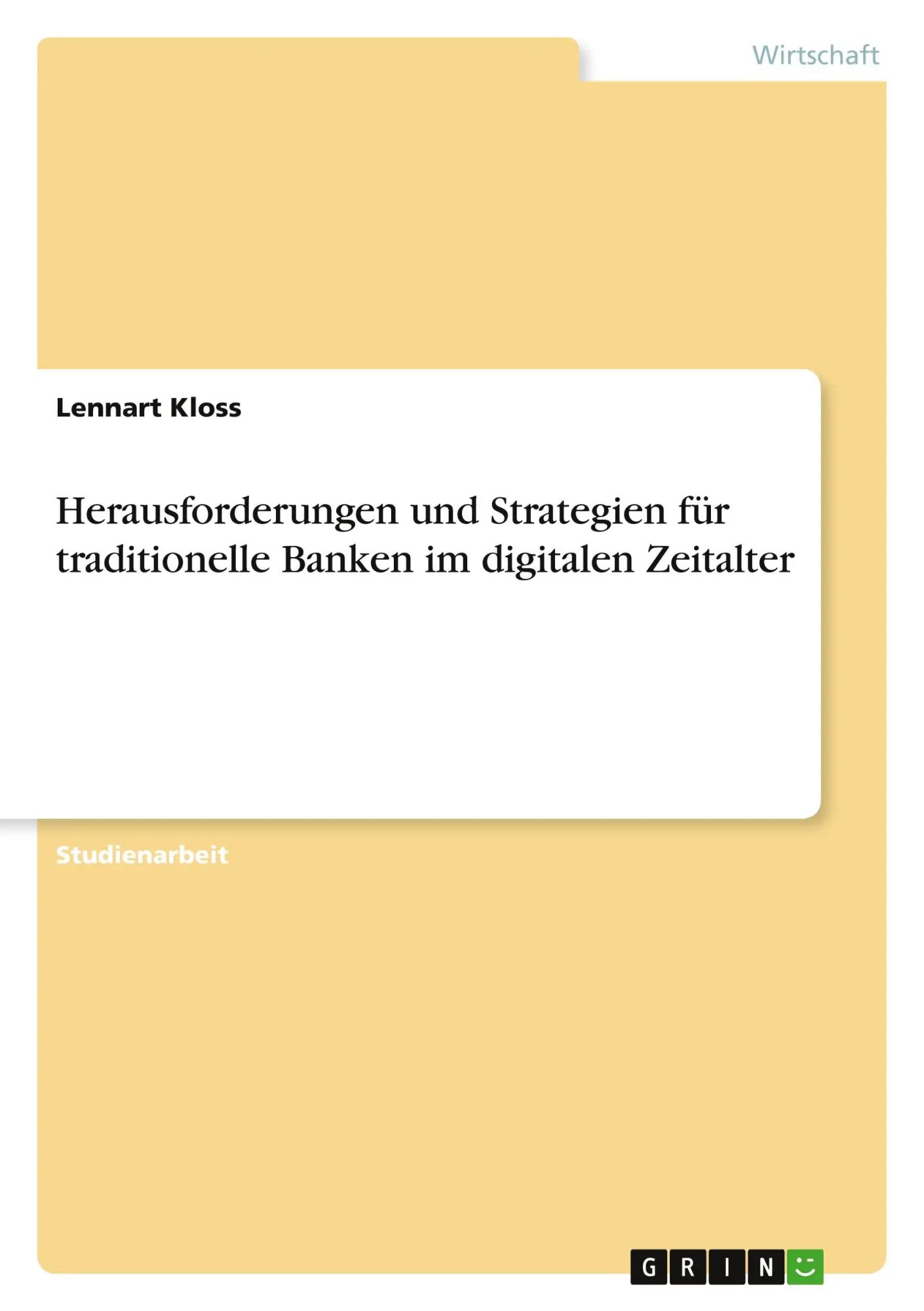 Cover: 9783346974044 | Herausforderungen und Strategien für traditionelle Banken im...
