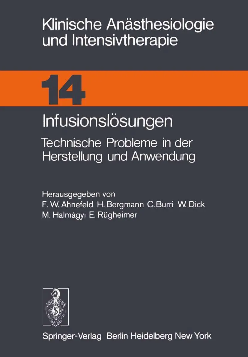 Cover: 9783540084044 | Infusionslösungen | F. W. Ahnefeld (u. a.) | Taschenbuch | xiv | 1977