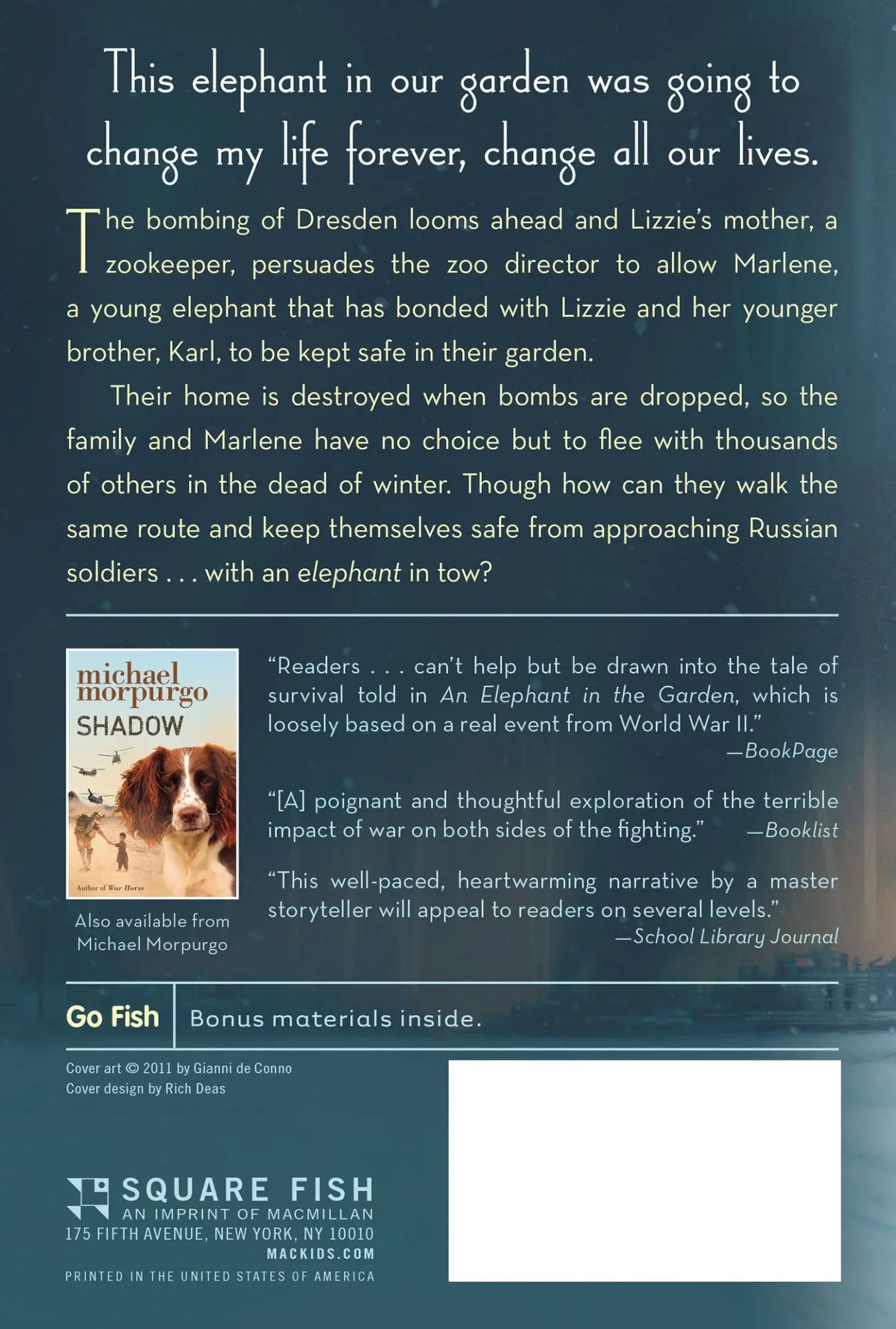 Rückseite: 9781250034144 | An Elephant in the Garden | Inspired by a True Story | Morpurgo | Buch
