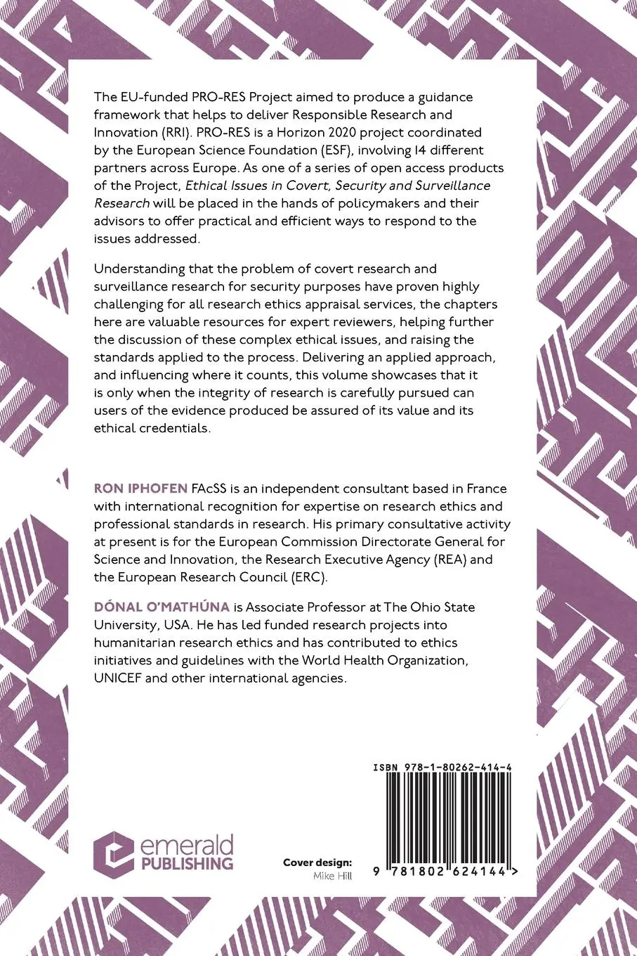 Rückseite: 9781802624144 | Ethical Issues in Covert, Security and Surveillance Research | Buch