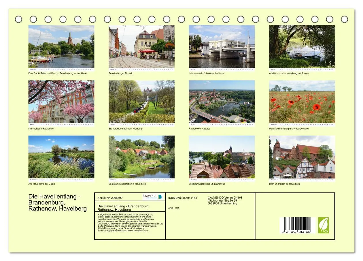 Bild: 9783457914144 | Die Havel entlang - Brandenburg, Rathenow, Havelberg (Tischkalender...