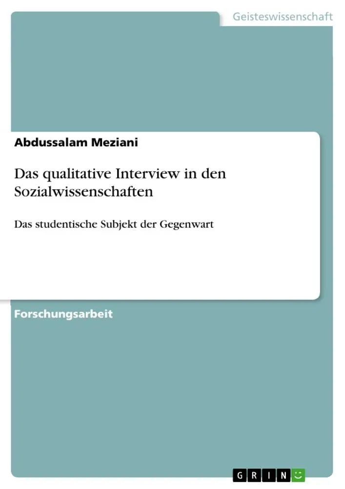 Cover: 9783656524144 | Das qualitative Interview in den Sozialwissenschaften | Meziani | Buch