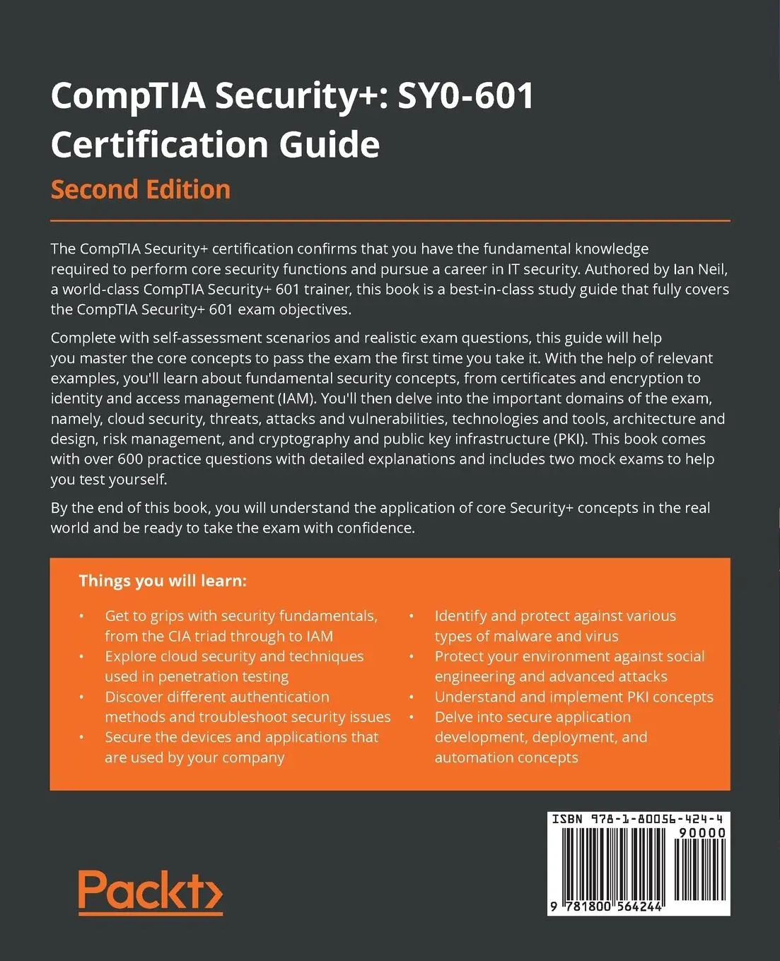 Rückseite: 9781800564244 | CompTIA Security+ | Ian Neil | Taschenbuch | Englisch | 2020