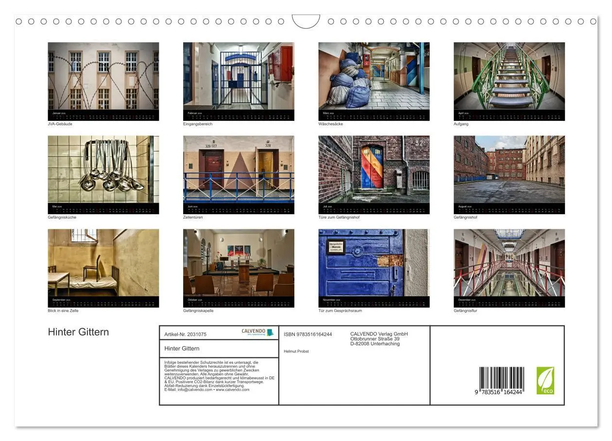Bild: 9783516164244 | Hinter Gittern (Wandkalender 2026 DIN A3 quer), CALVENDO...