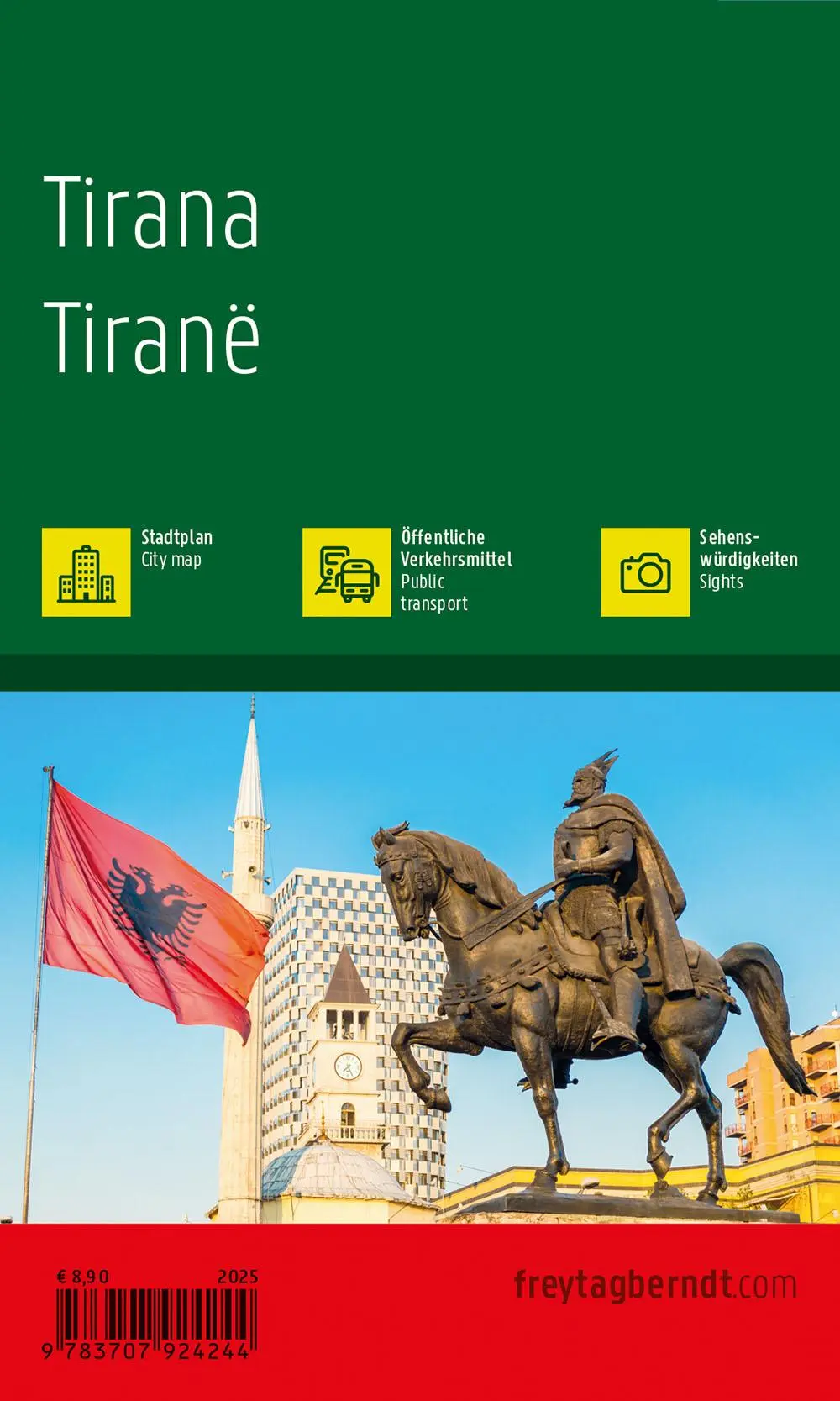 Rückseite: 9783707924244 | freytag &amp; berndt Innenstadtplan Tirana 1:10.000 | Freytag &amp; Berndt